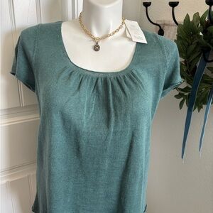 NWT Eileen Fisher Teal Short Sleeve Top